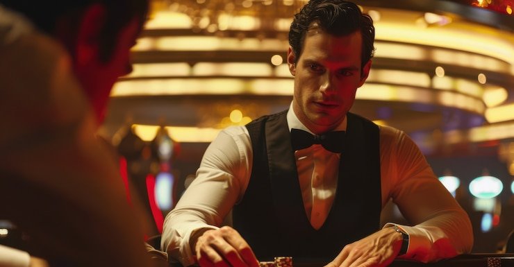 Casino game preview screen showing rules, features, and betting options before gameplay